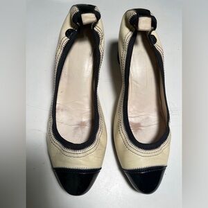 Elegant Cream and Black Women's Shoes